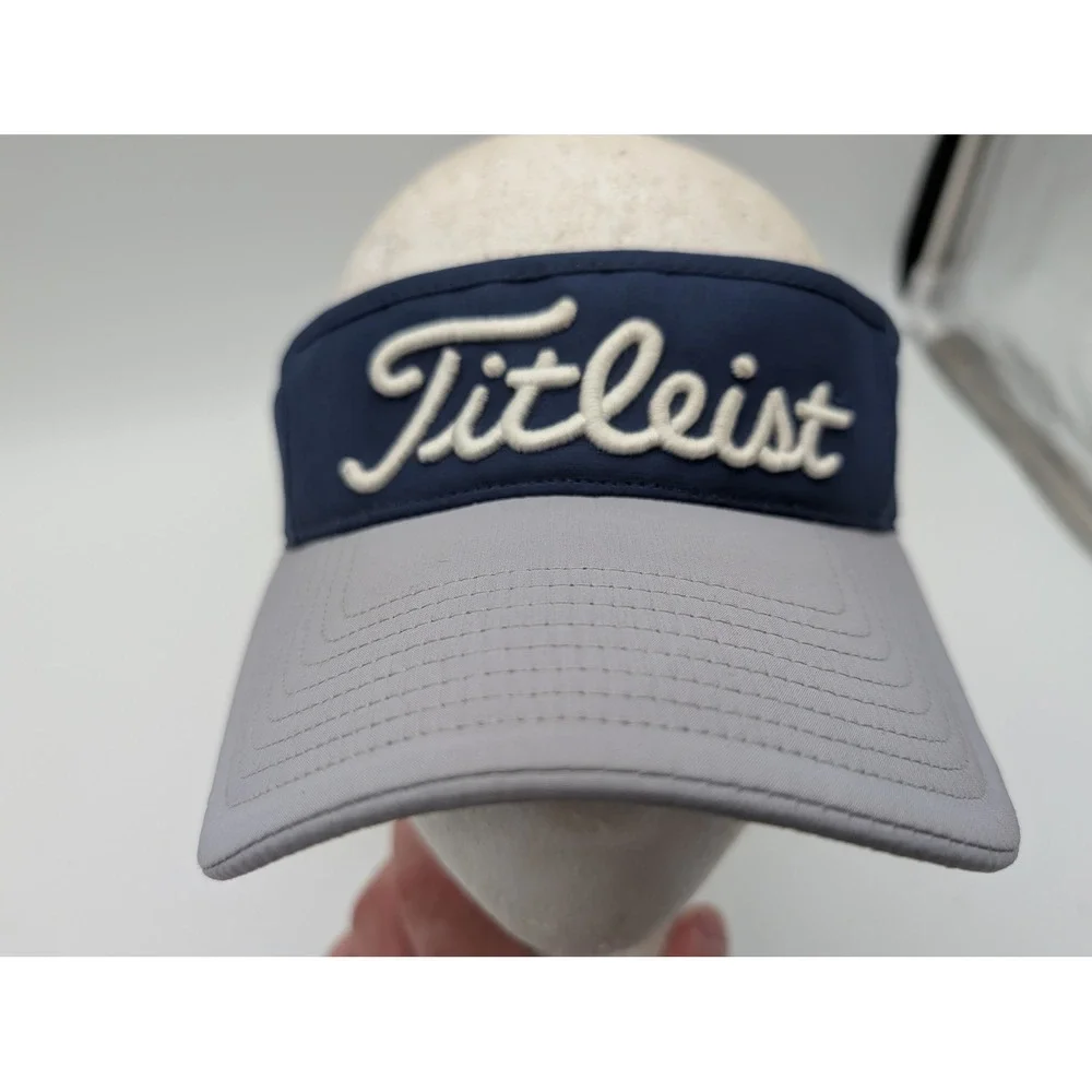Titleist Tour Performance Golf Visor Navy Blue Grey Pro V1 FootJoy Adjustable